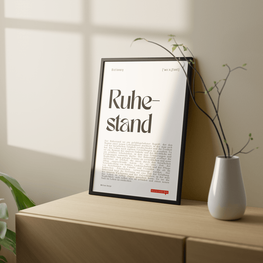 "Ruhestand" - Definition Poster