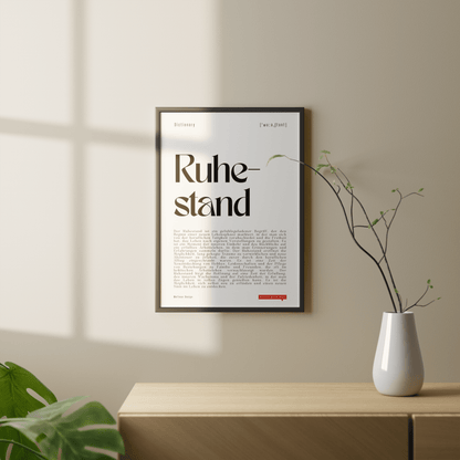 "Ruhestand" - Definition Poster