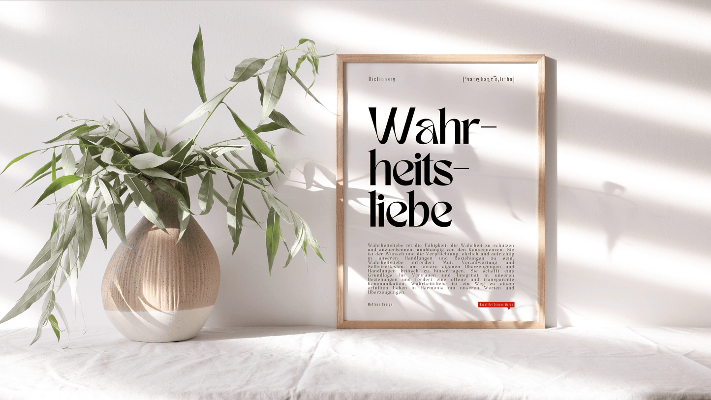 "Wahrheitsliebe" - Definition Poster