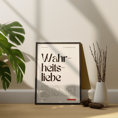 "Wahrheitsliebe" - Definition Poster