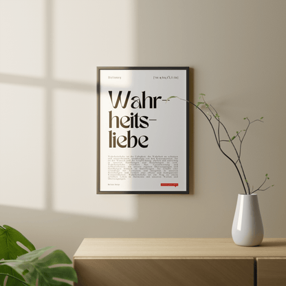 "Wahrheitsliebe" - Definition Poster